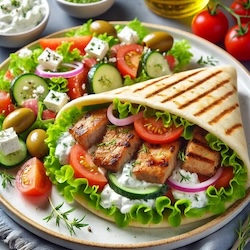 Pork Souvlaki Dinner - $15.00